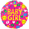 Baby Girl Round Foil Balloons - ardor