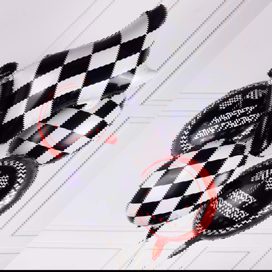 Checker Flag Foil Balloon 5 Pcs Set - ardor