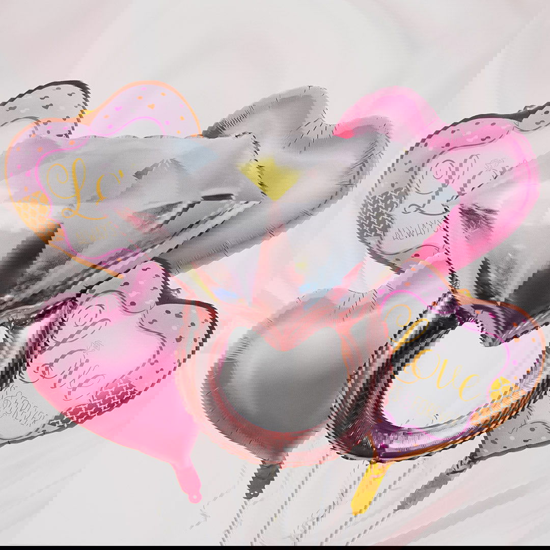 Diamond Ring Foil Balloons 5 Pcs Set - ardor