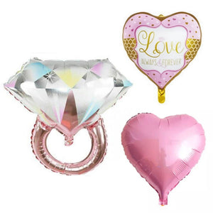 Diamond Ring Foil Balloons 5 Pcs Set - ardor