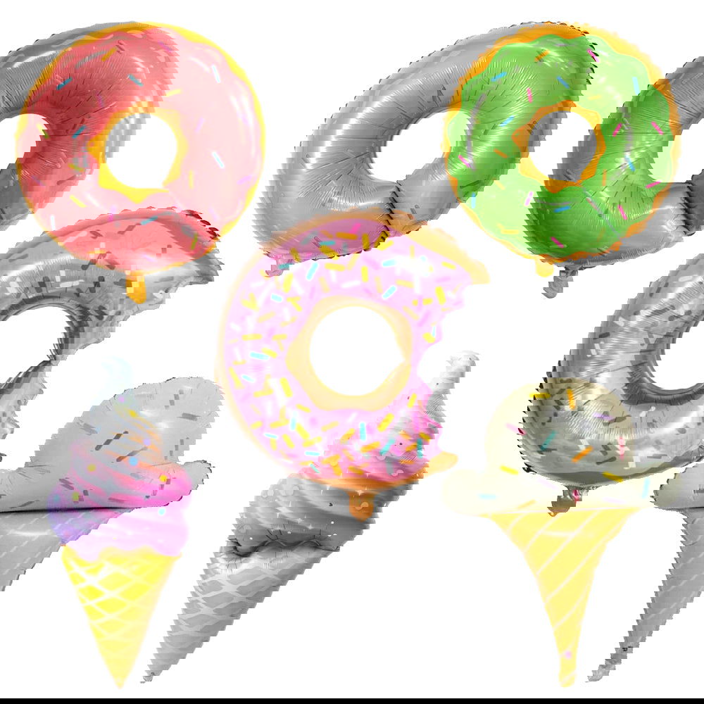 Donuts & Ice creams 5 Pcs Foil Balloons Set - ardor