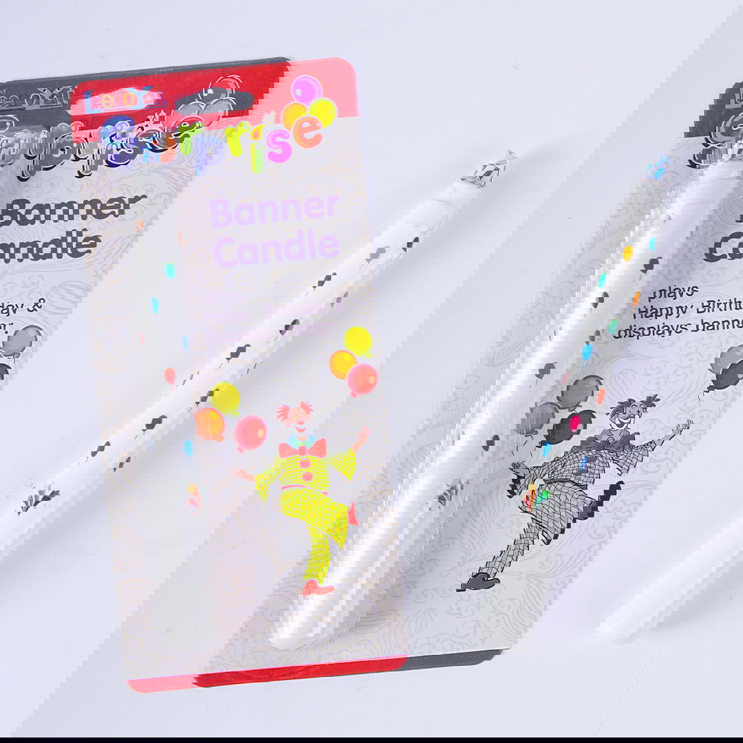 Fan Surprise Banner Candle – Fun Birthday Cake Decoration with Spinning Banner for Kids’ Parties - ardor