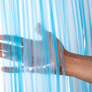 Fluorescent Baby Blue Foil Curtains - ardor