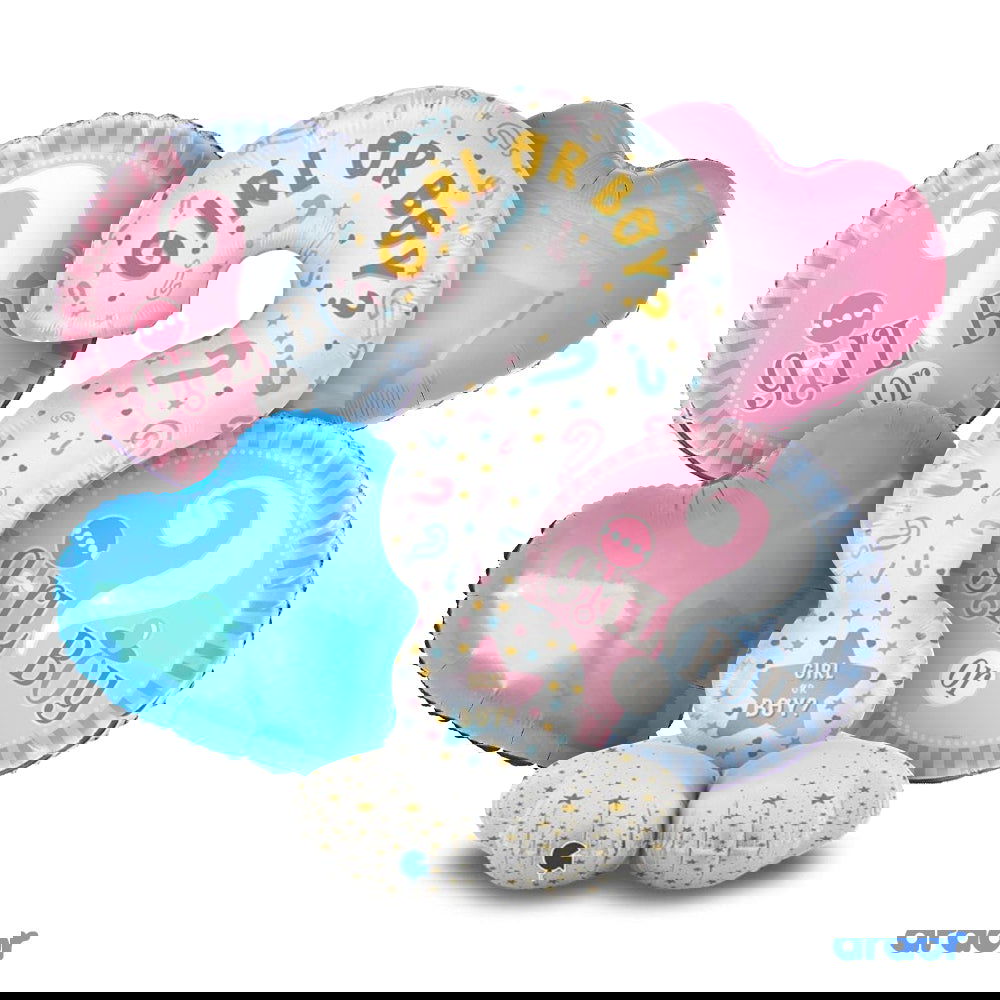 Gender Reveal Foil Balloon 5 Pcs Set - ardor