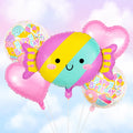 Candy Happy Birthday Foil Balloon Set