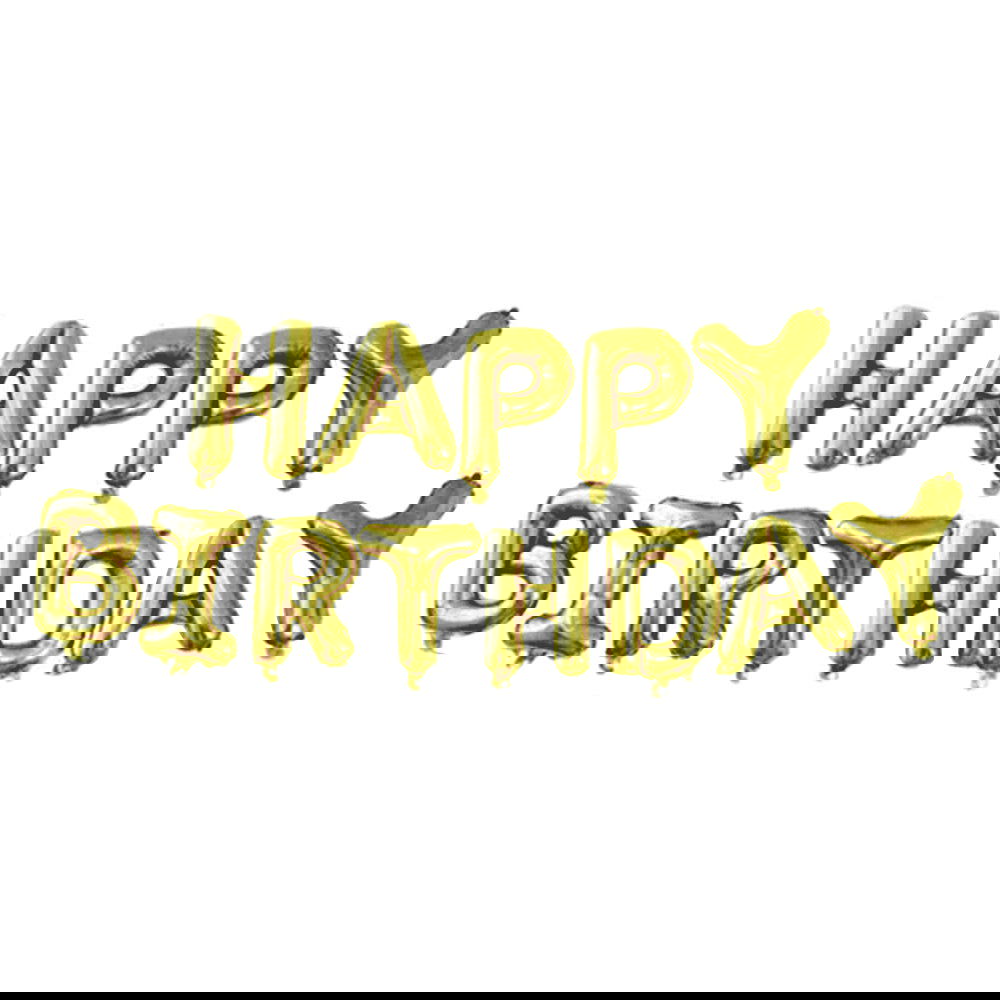 Happy Birthday Golden Colored Balloon - ardor