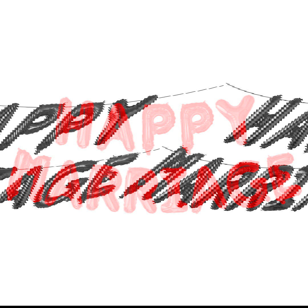 Happy Marriage Foil Balloon 13 Pcs Set - ardor