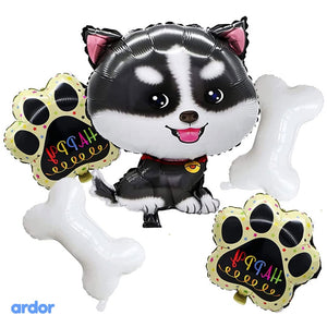 Husky Dog Foil Balloon 5 Pcs Set - ardor