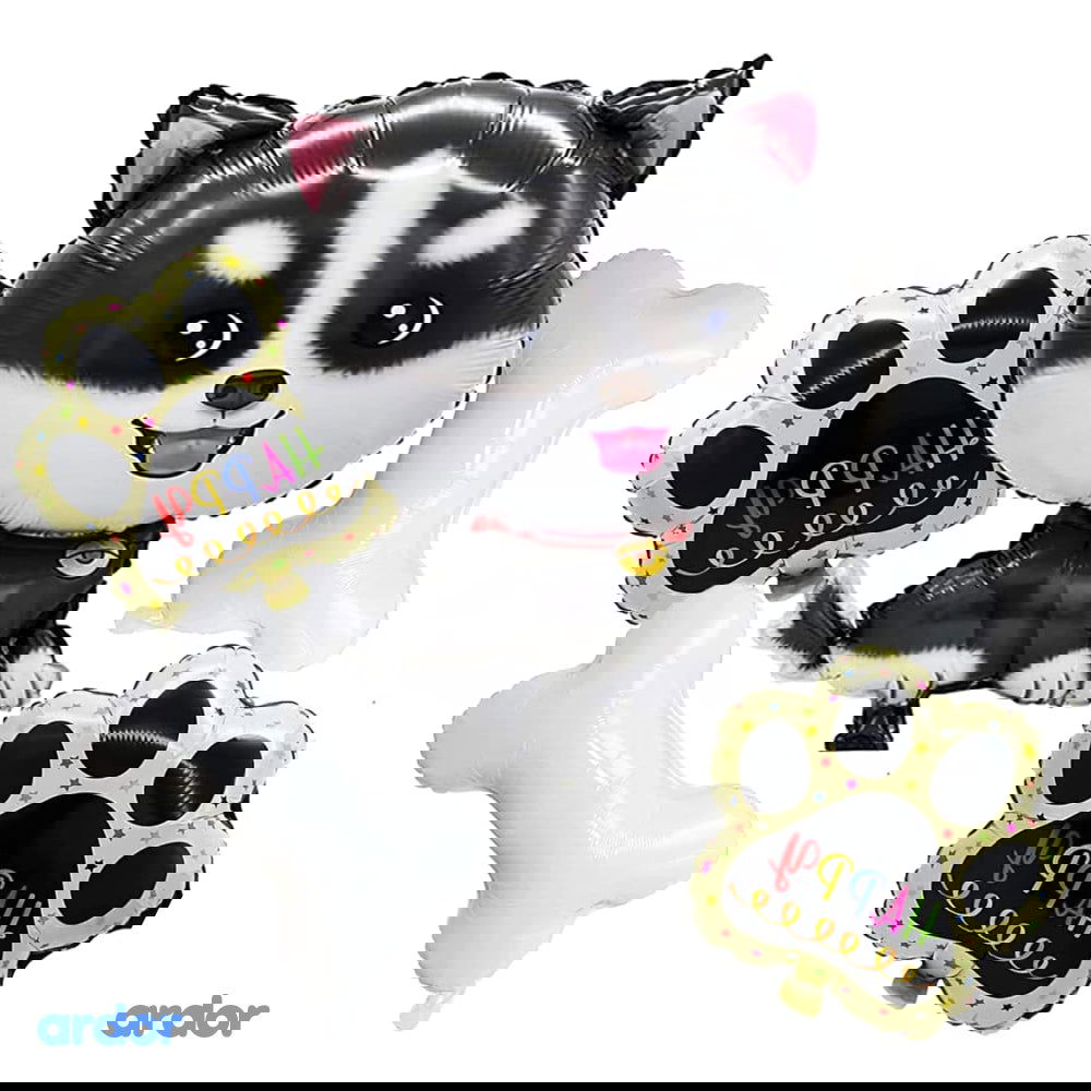 Husky Dog Foil Balloon 5 Pcs Set - ardor