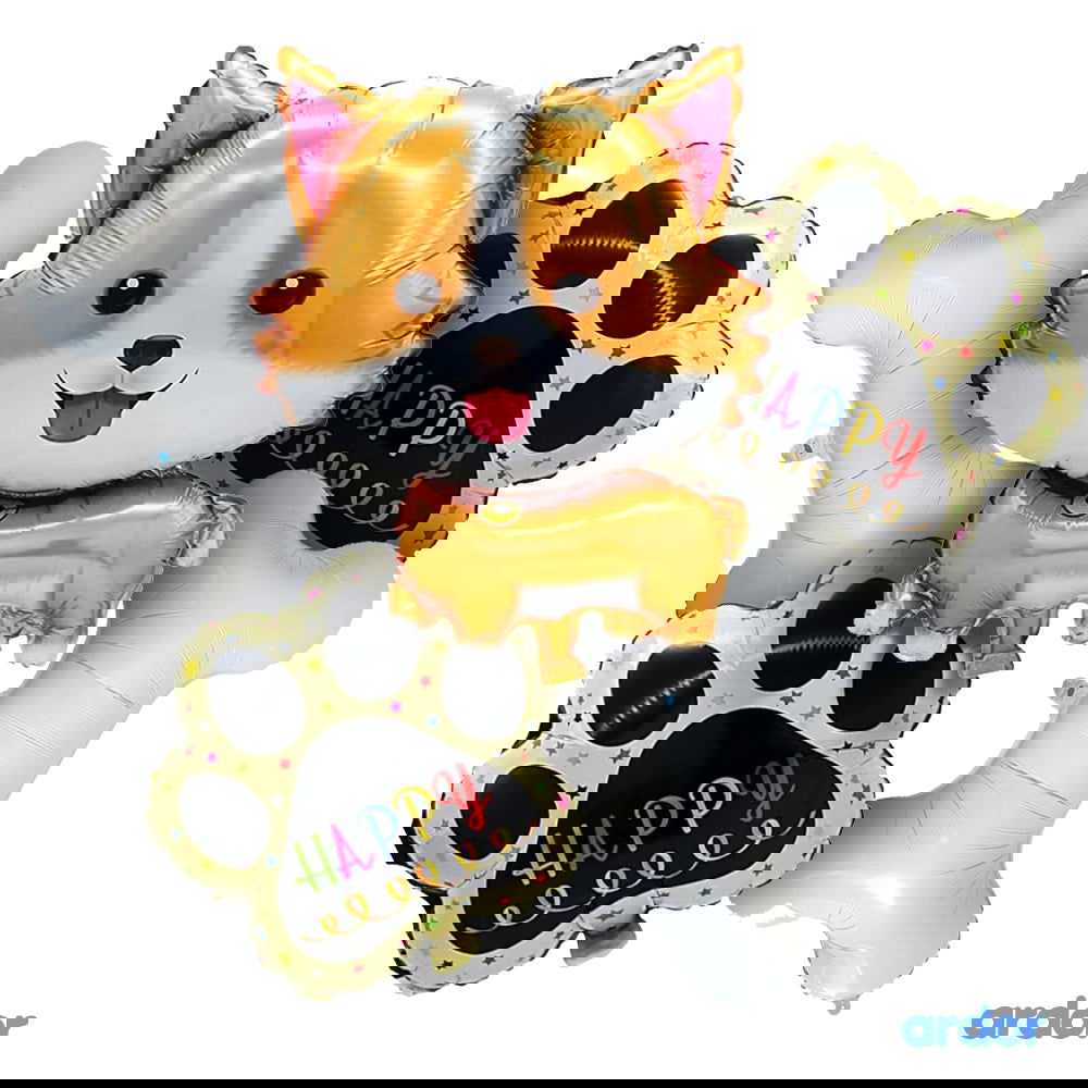 Husky Dog Foil Balloon 5 Pcs Set - ardor