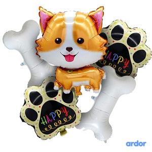 Husky Dog Foil Balloon 5 Pcs Set - ardor