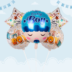 Its a Boy 5 Pcs Face Foil Balloon  | For | Baby Shower Decor | - ardor