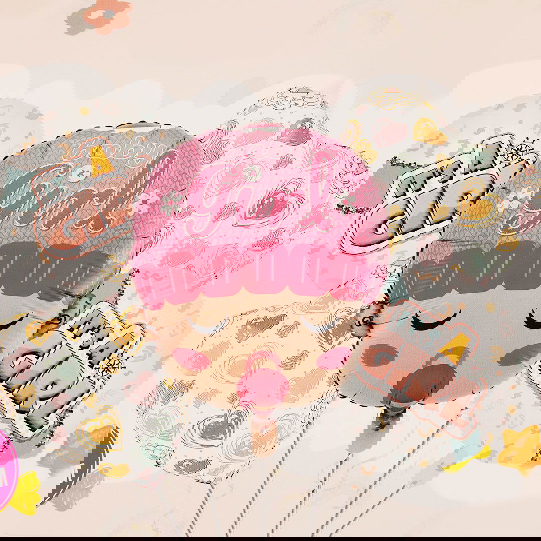 Its a Girl Face 5 Pcs Foil Balloon Set - ardor