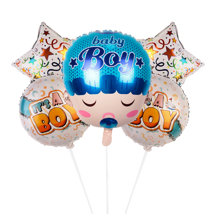 Its a Boy 5 Pcs Face Foil Balloon  | For | Baby Shower Decor |