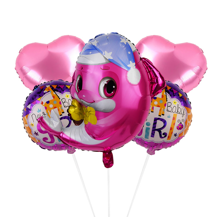 New Baby Girl  5 Pcs  Foil Balloon | For | Baby Shower Decor |