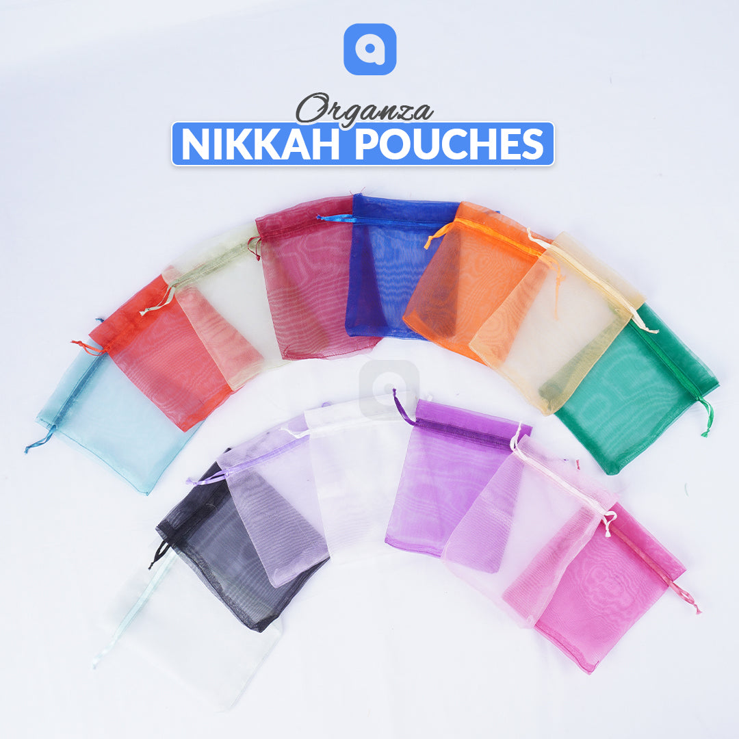 Pack of 50 - Multicolor Organza Nikkah Pouches