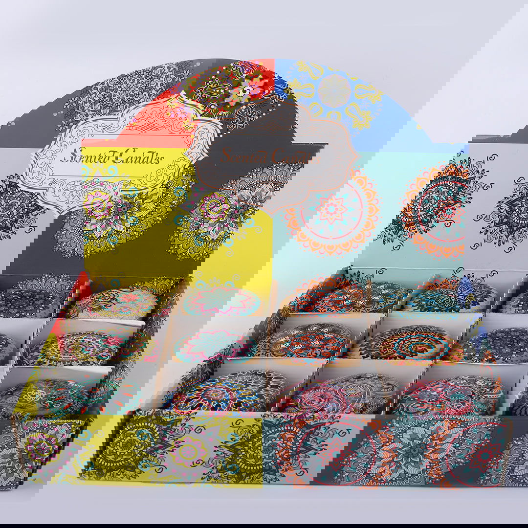 Mandala candles | Pack of 12 | For home decoration - ardor