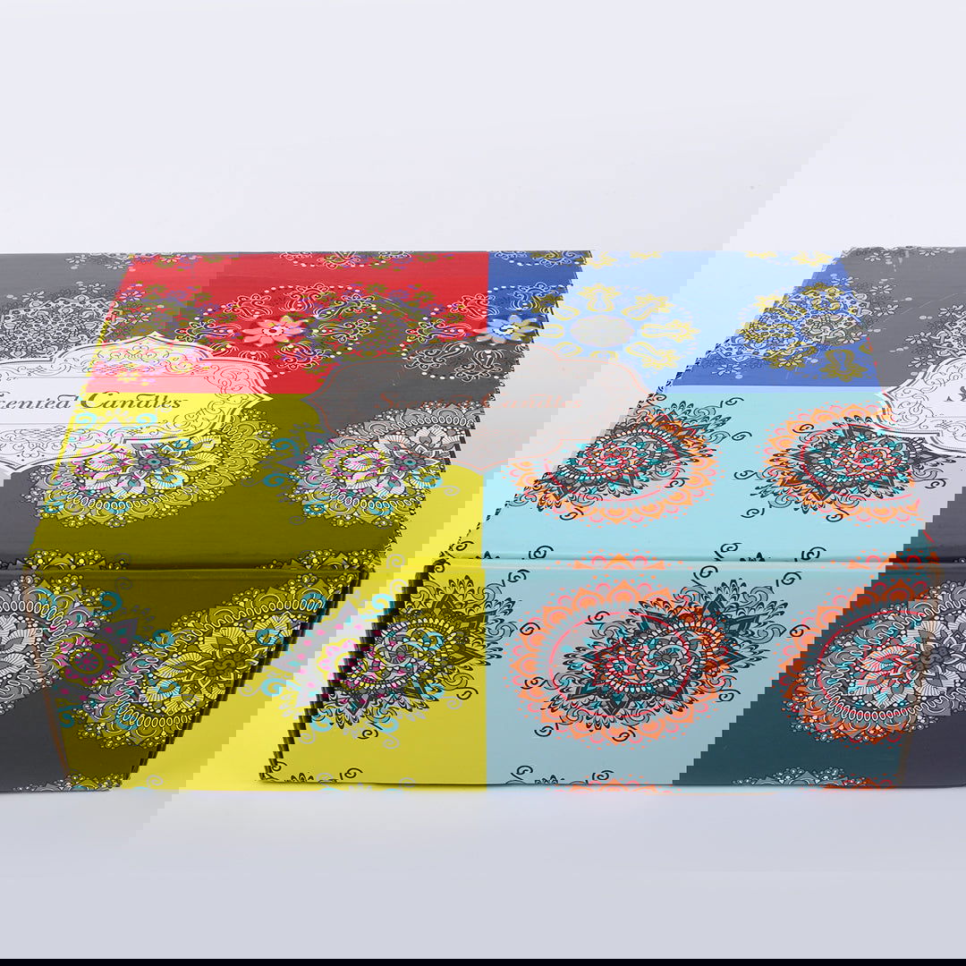 Mandala candles | Pack of 24 | For home Decoration - ardor