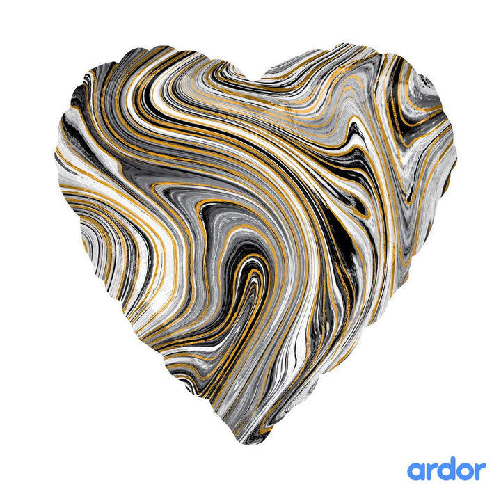 Marble Heart Foil Balloons - ardor