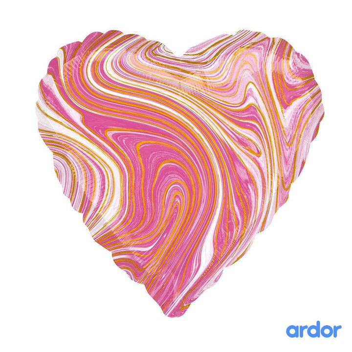 Marble Heart Foil Balloons - ardor