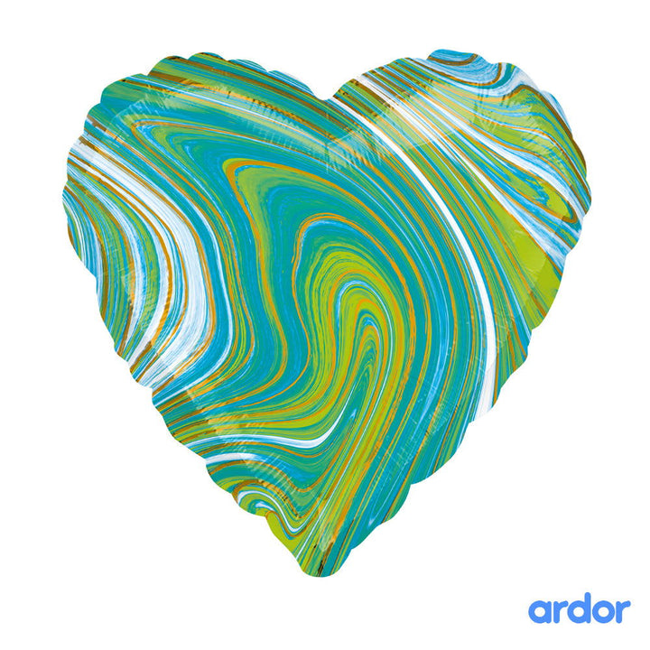 Marble Heart Foil Balloons - ardor