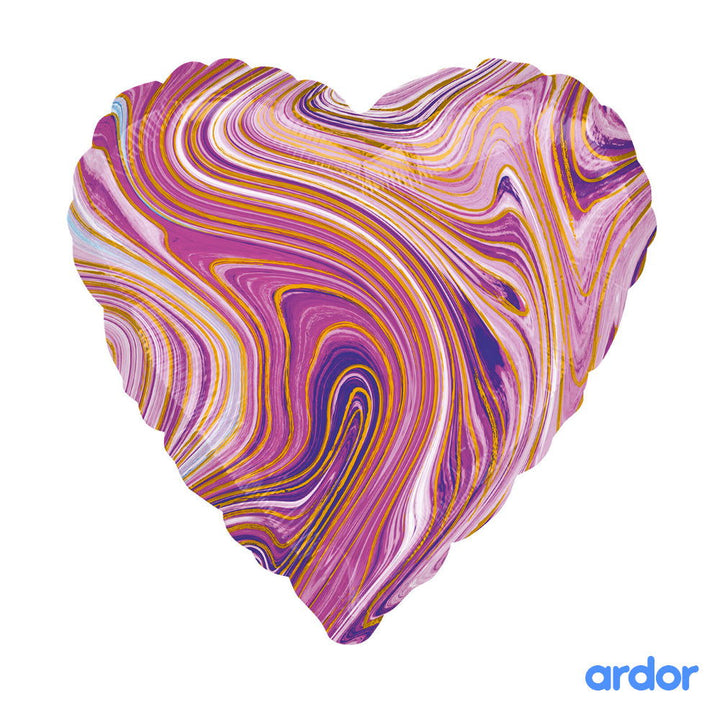 Marble Heart Foil Balloons - ardor