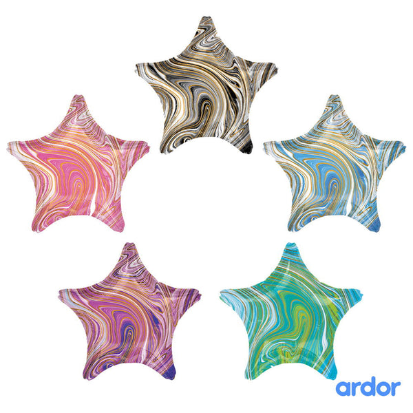 Marble Star Foil Balloons - ardor