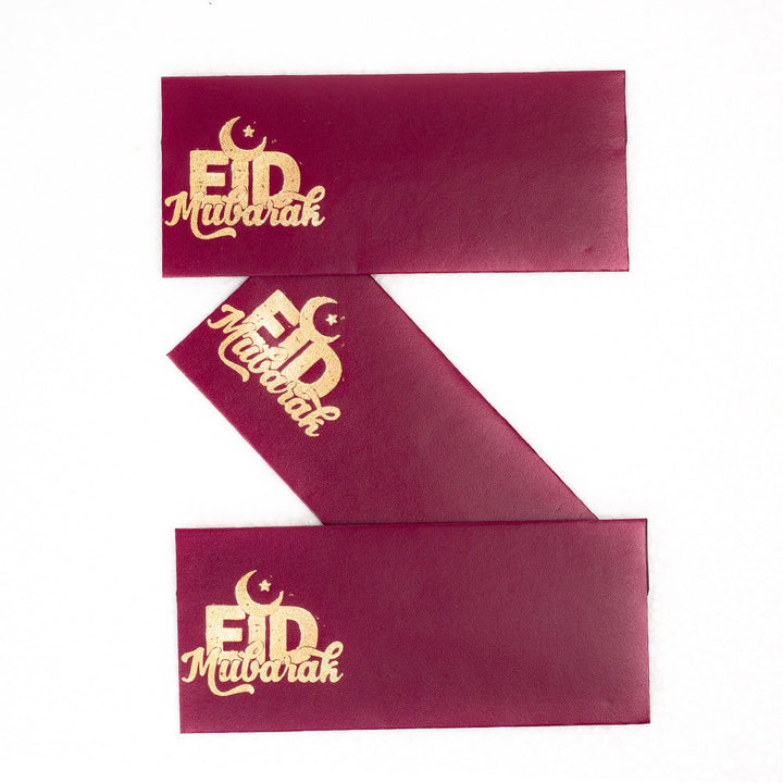 Maroon Eid Mubarak Envelopes - ardor