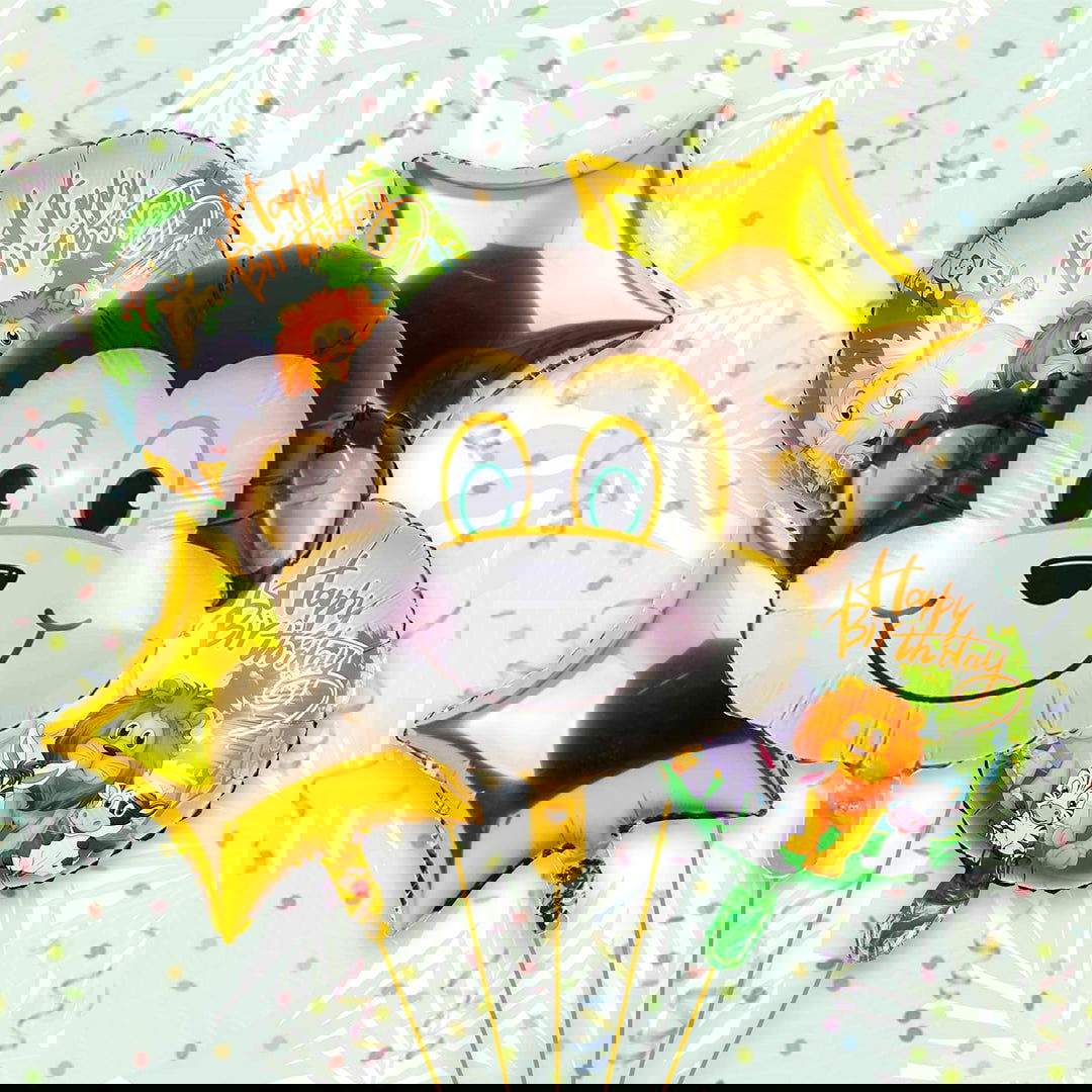 Monkey Foil Balloons 5 Pcs Set - ardor