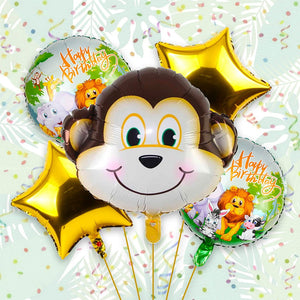 Monkey Foil Balloons 5 Pcs Set - ardor
