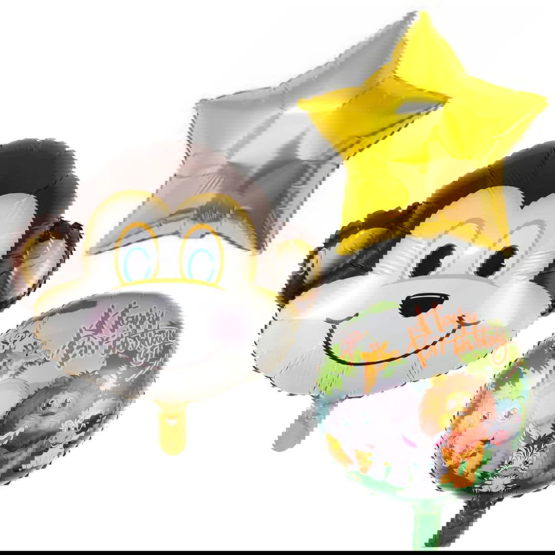 Monkey Foil Balloons 5 Pcs Set - ardor