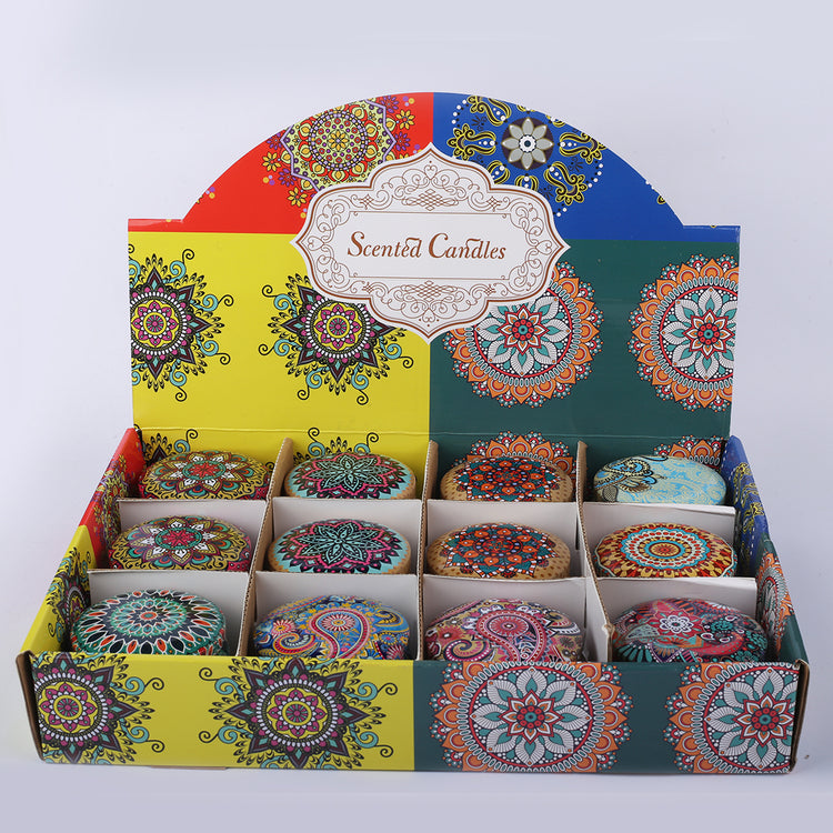 Mandala candles | Pack of 12 | For | home Decoration |