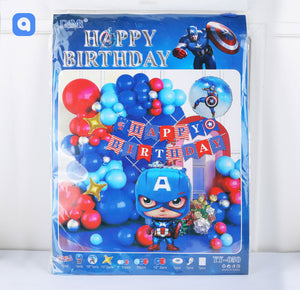 Pack of 100 | Birthday Party Pack | Captain America Theme Birthday Party decor - ardor