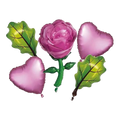 Pink Rose 5 Pcs Foil Balloons Set - ardor