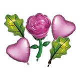 Pink Rose 5 Pcs Foil Balloons Set - ardor