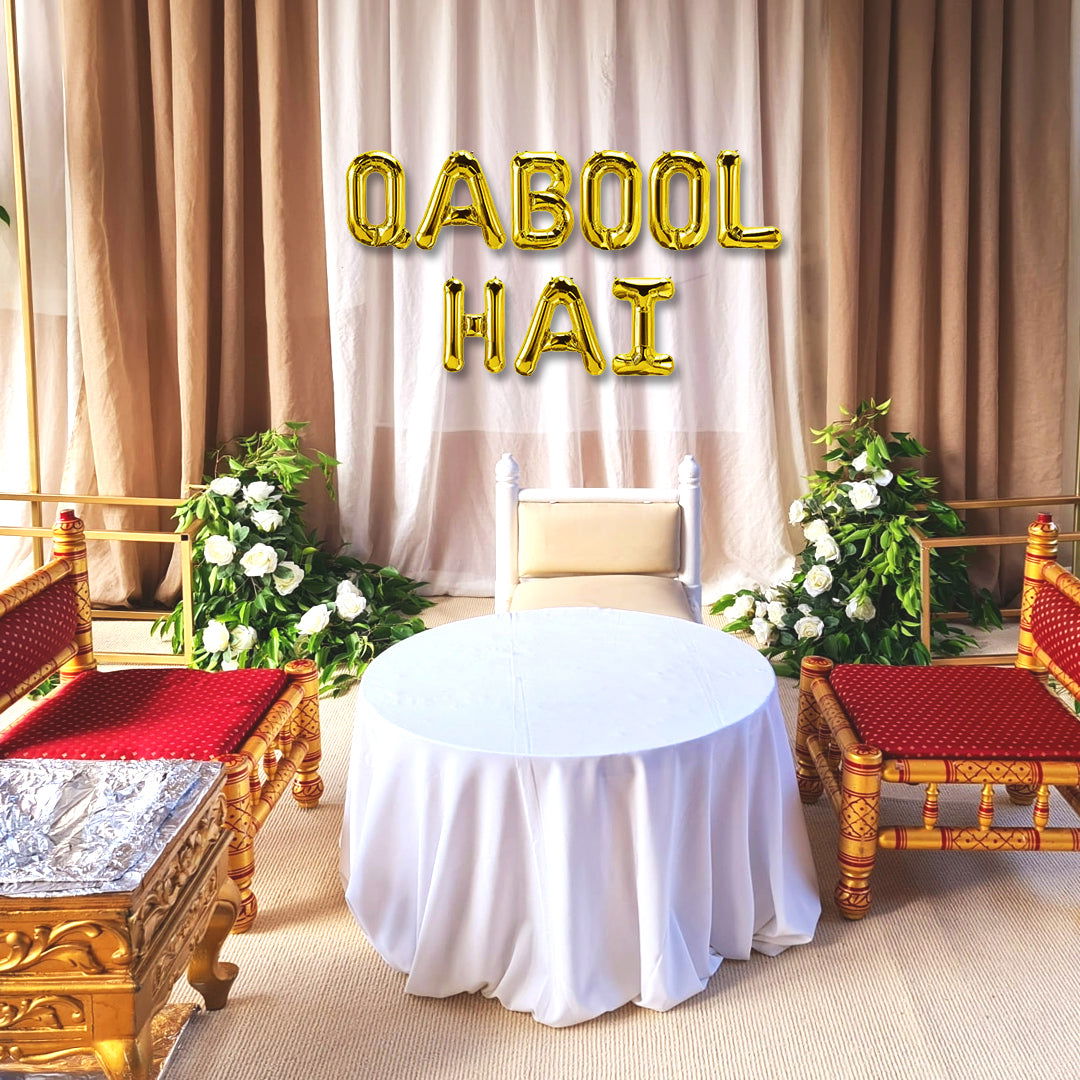 Qabool Hai Foil Balloon Set Golden Color - ardor