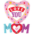 Qualatex Love You Mom Heart Foil Balloons - ardor