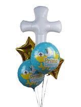 Prima Comunion Foil Balloon Bouquet Cross, Chalice & Stars