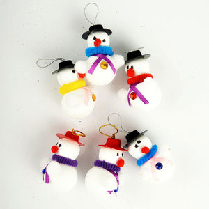 Small Hanging Snow Man 6 Pcs for Christmas Party Decor - ardor