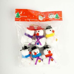 Small Hanging Snow Man 6 Pcs for Christmas Party Decor - ardor