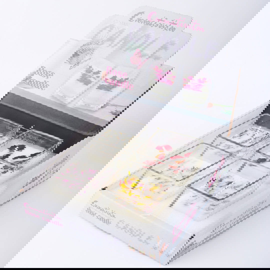 Square & Heart Shaped Glass Scented Candle | Pack of 4 | For Room Decoration - ardor