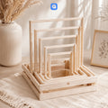 Set of 5 - Square Wooden Basket