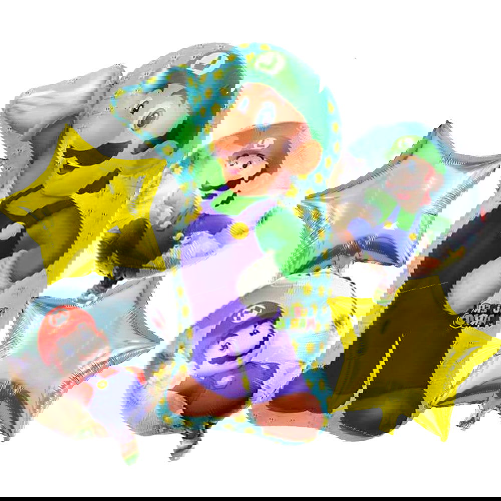 Super Mario 5 Pcs Foil Balloons Set - ardor