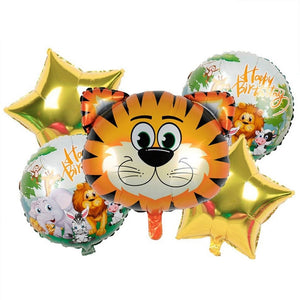 Tiger  Foil Balloons 5 Pcs Set - ardor