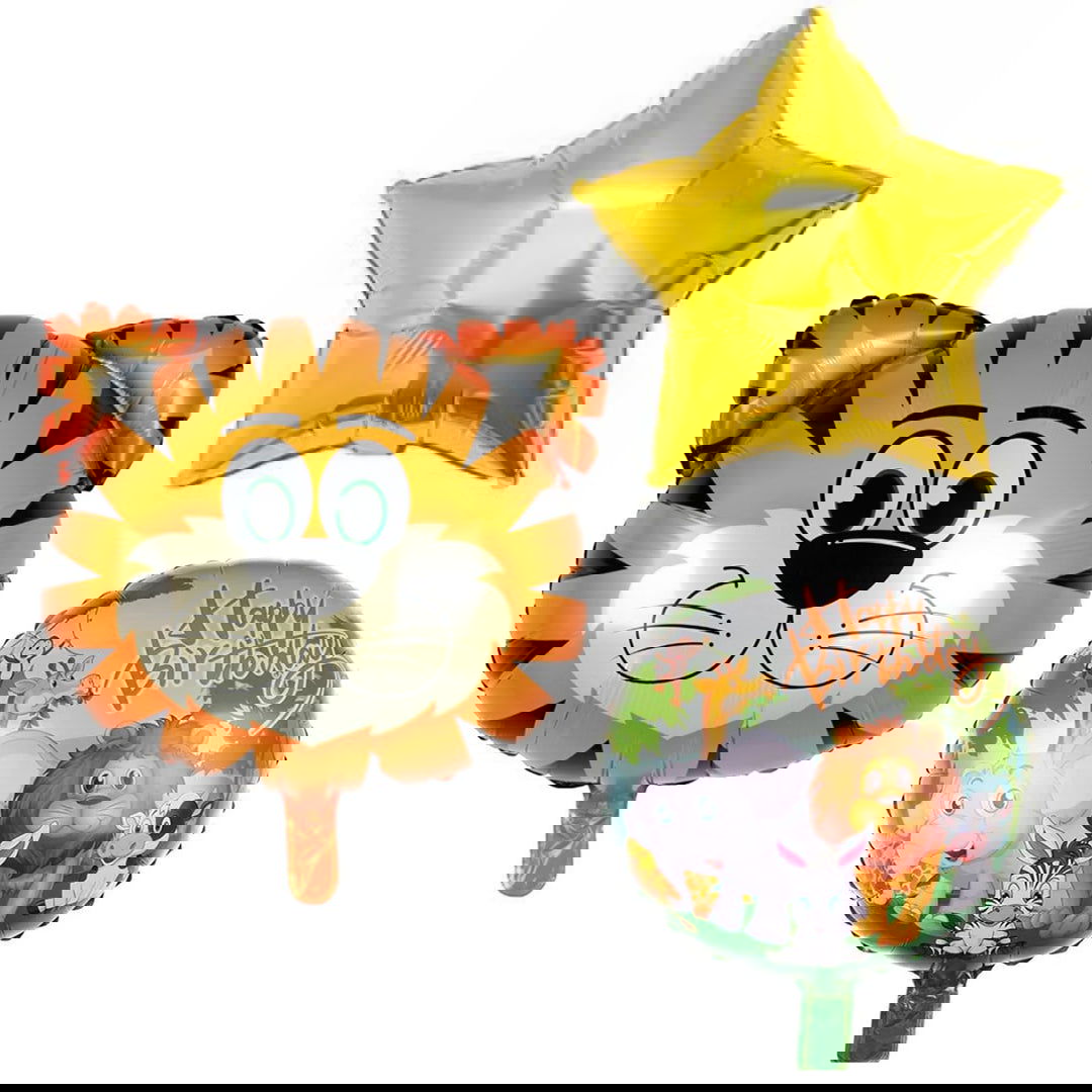 Tiger  Foil Balloons 5 Pcs Set - ardor