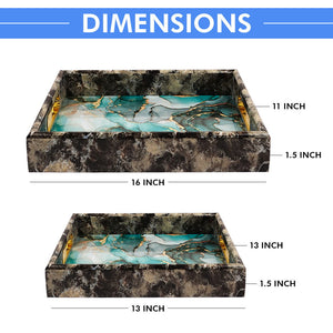 Wedding Tray Square Shape 2 Pcs Set - ardor