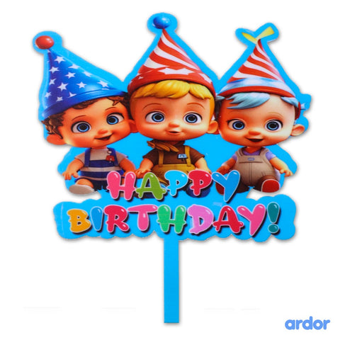 3D Happy Baby Kids Theme Cake Topper