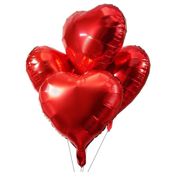 Red Heart Foil Balloon 5 Pcs Set