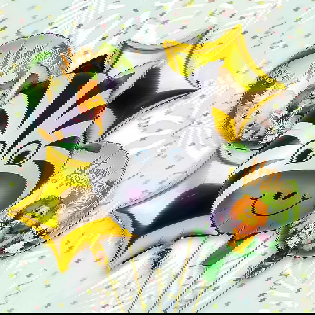 Zebra Foil Balloons 5 Pcs Set - ardor