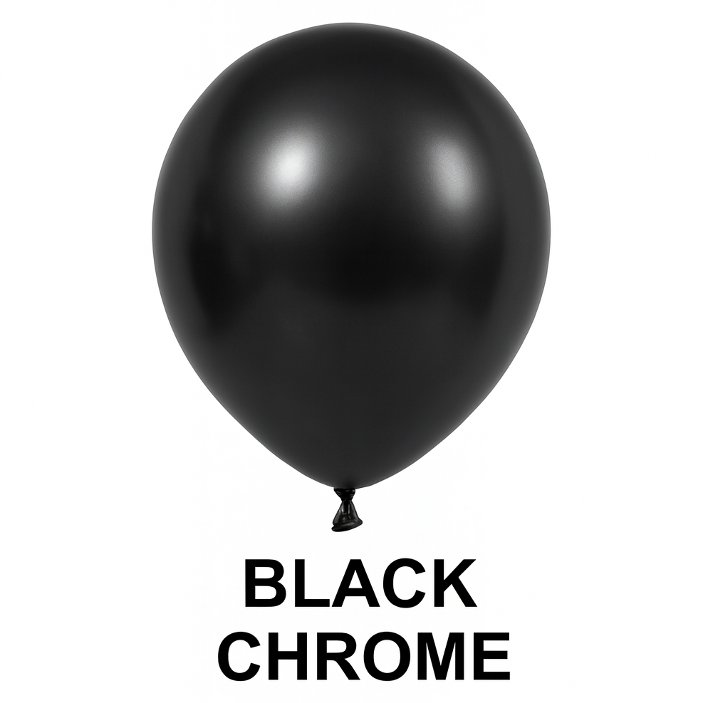Pack of 50 - Chrome Black Latex Balloon